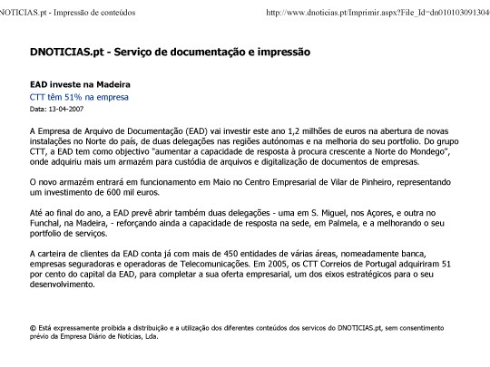 EAD investe 1,2 milhões de euros em novas delegações e reforço de sede