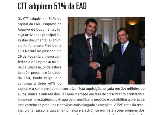 CTT adquirem 51% da EAD