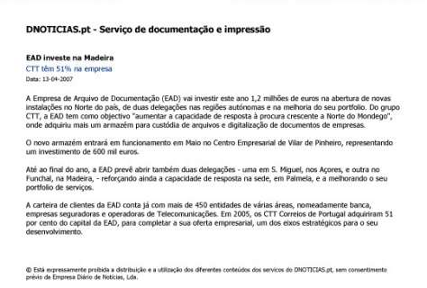 EAD investe na Madeira