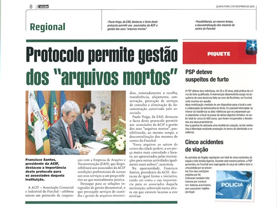 Protocolo permite gestão dos “arquivos mortos”