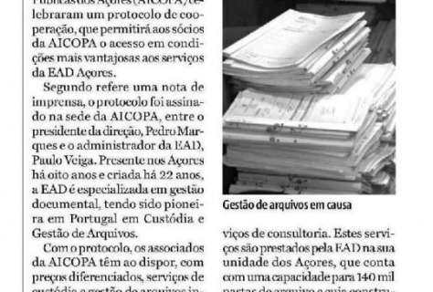 Empresa de arquivo e AICOPA celebram protocolo