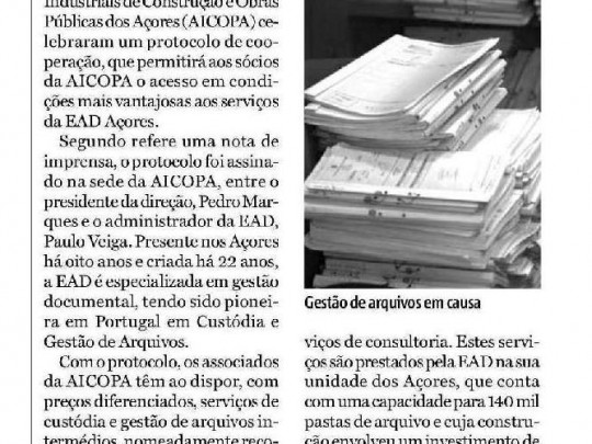 Empresa de arquivo e AICOPA celebram protocolo