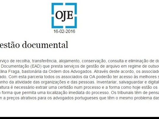 Ordem dos advogados e EAD facilitam gestão documental