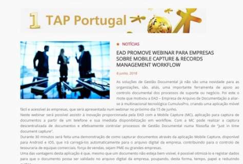 EAD promove webinar para empresas sobre Mobile Capture & Records Management Workflow