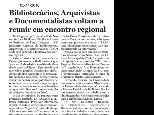 Bibliotecários, arquivistas e documentalistas voltam a reunir em encontro regional