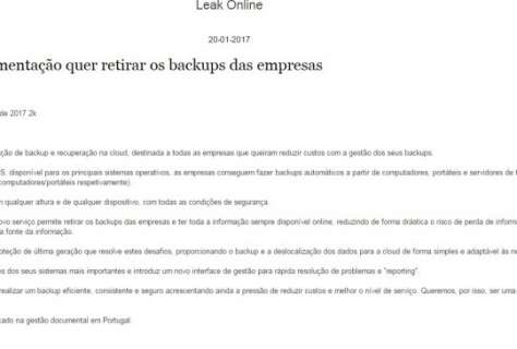 EAD quer retirar os backups das empresas