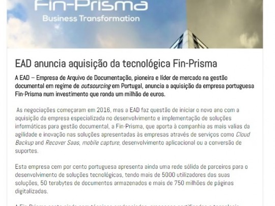 EAD adquire Fin-Prisma