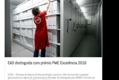 EAD distinguida com prémio PME Excelência 2016