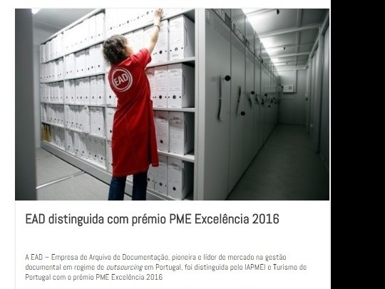 EAD distinguida com prémio PME Excelência 2016