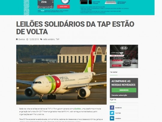 Leilões solidários da TAP estão de volta