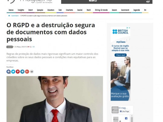 O RGPD e a destruição segura de documentos com dados pessoais