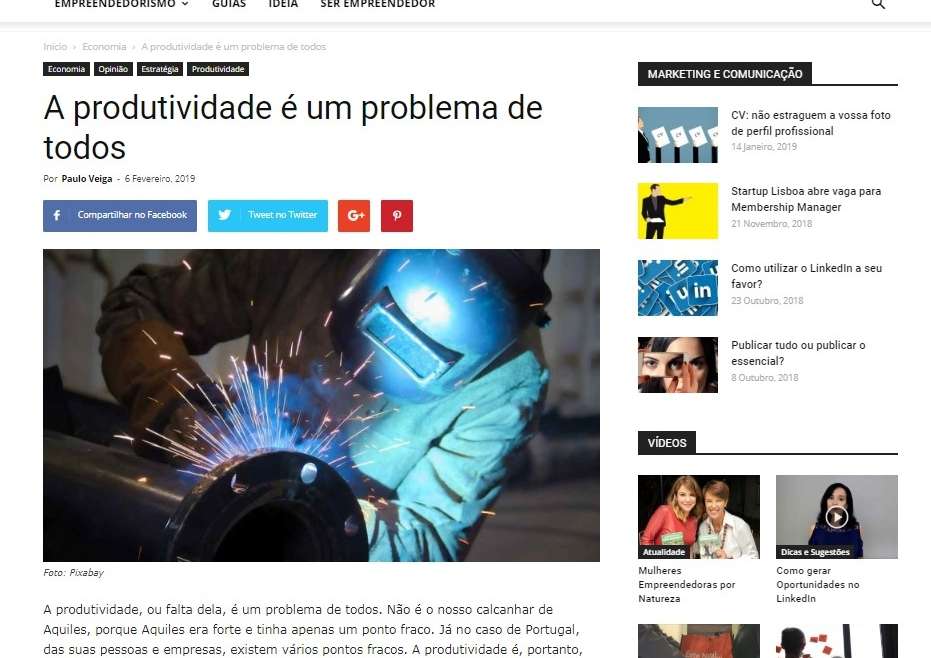 A produtividade é um problema de todos