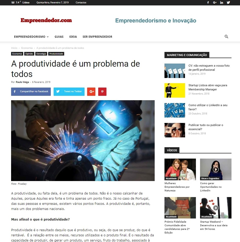 A produtividade é um problema de todos