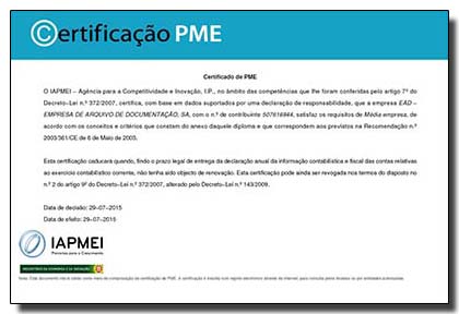 EAD obtém renovação de certificação PME