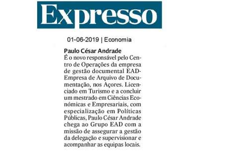 Paulo César Andrade é o novo responsável pelo Centro de Operações da empresa de gestão documental EAD, nos Açores