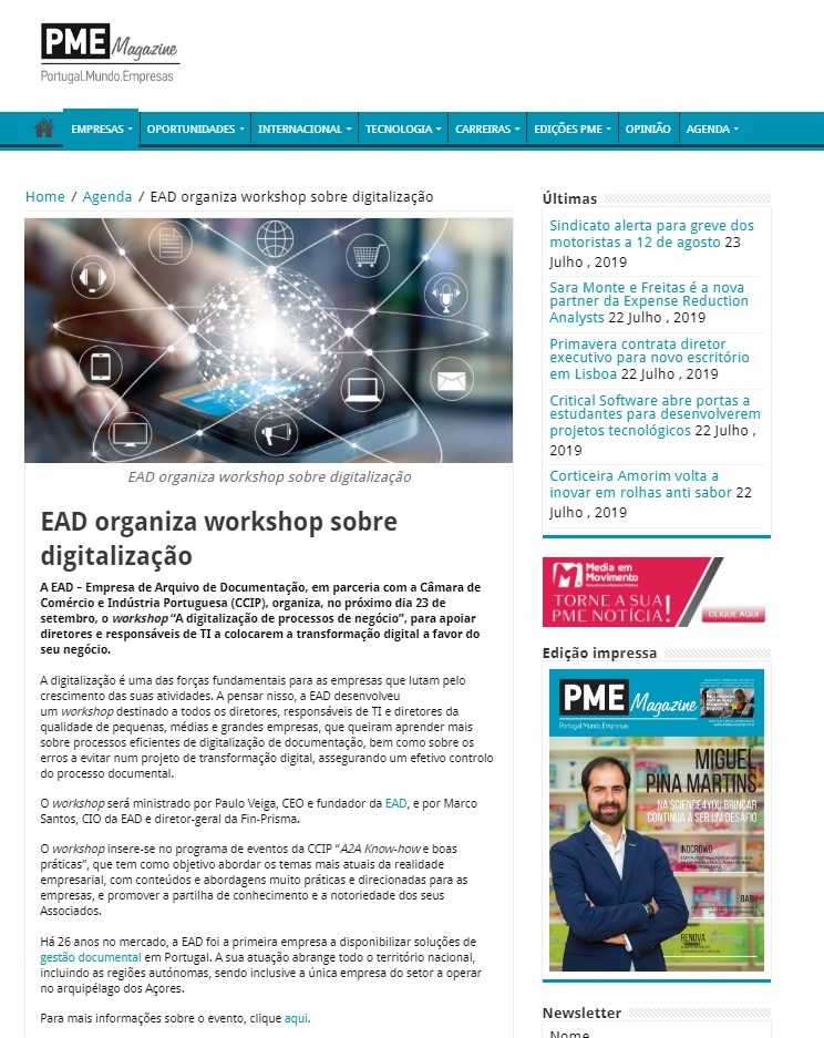 EAD organiza workshop sobre digitalização