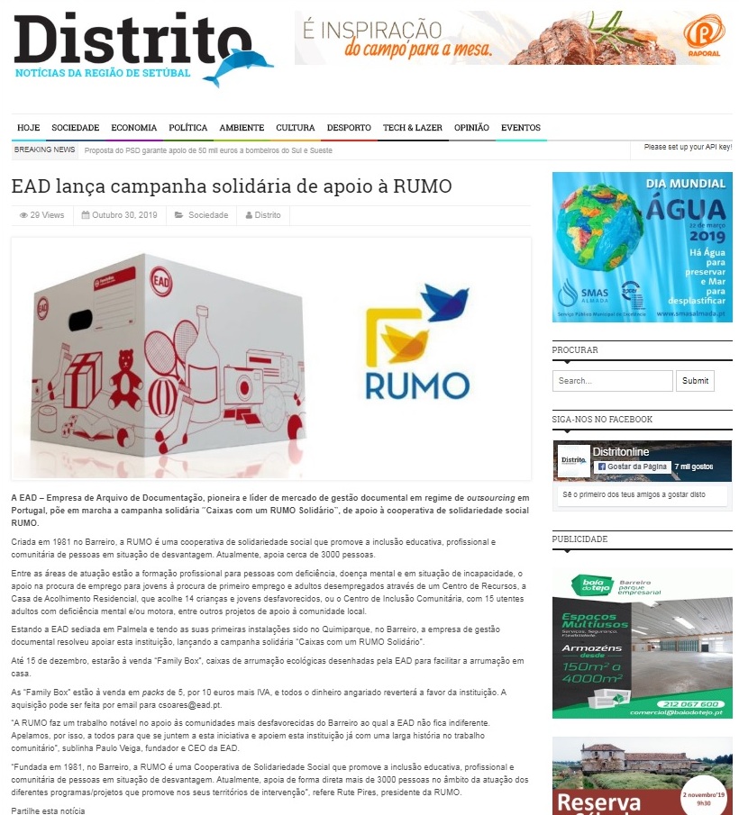 EAD lança campanha solidária de apoio à RUMO