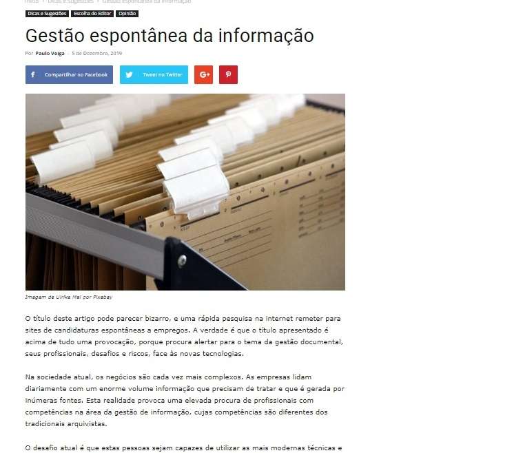 Gestão espontânea da informação