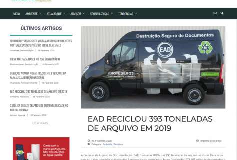 EAD reciclou 393 toneladas de arquivo em 2019