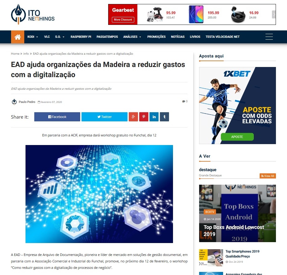 EAD ajuda organizações da Madeira a reduzir gastos com a digitalização