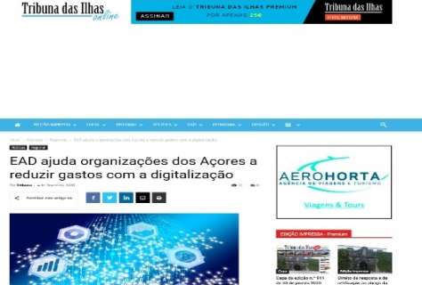 EAD ajuda organizações dos Açores a reduzir gastos com a digitalização