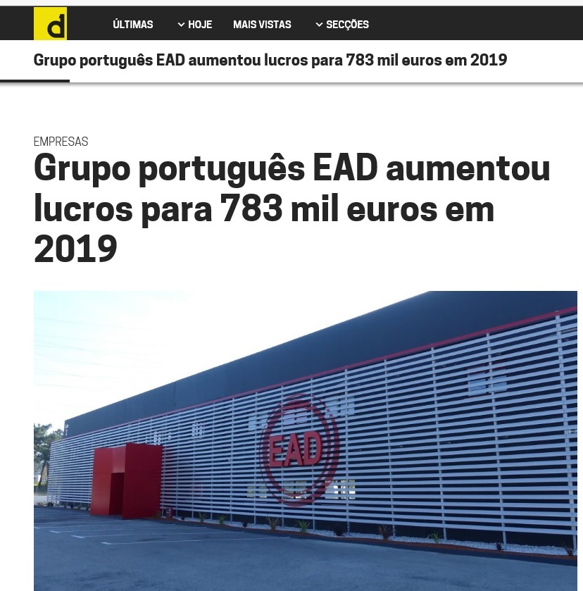 Grupo português EAD aumentou lucros para 783 mil euros em 2019