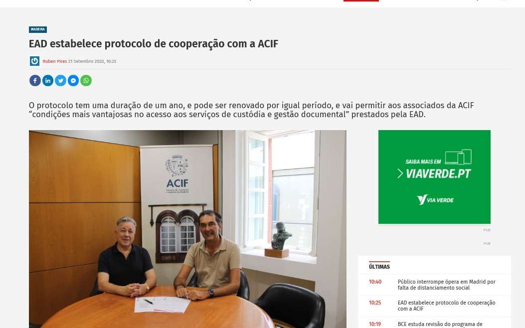 EAD estabelece protocolo de cooperação com a ACIF