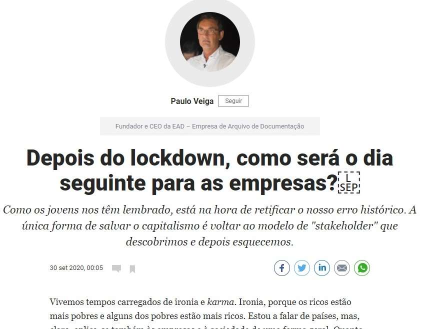 Depois do lockdown, como será o dia seguinte para as empresas? 