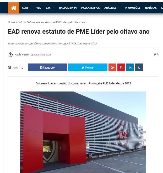 EAD renova estatuto de PME Líder pelo oitavo ano